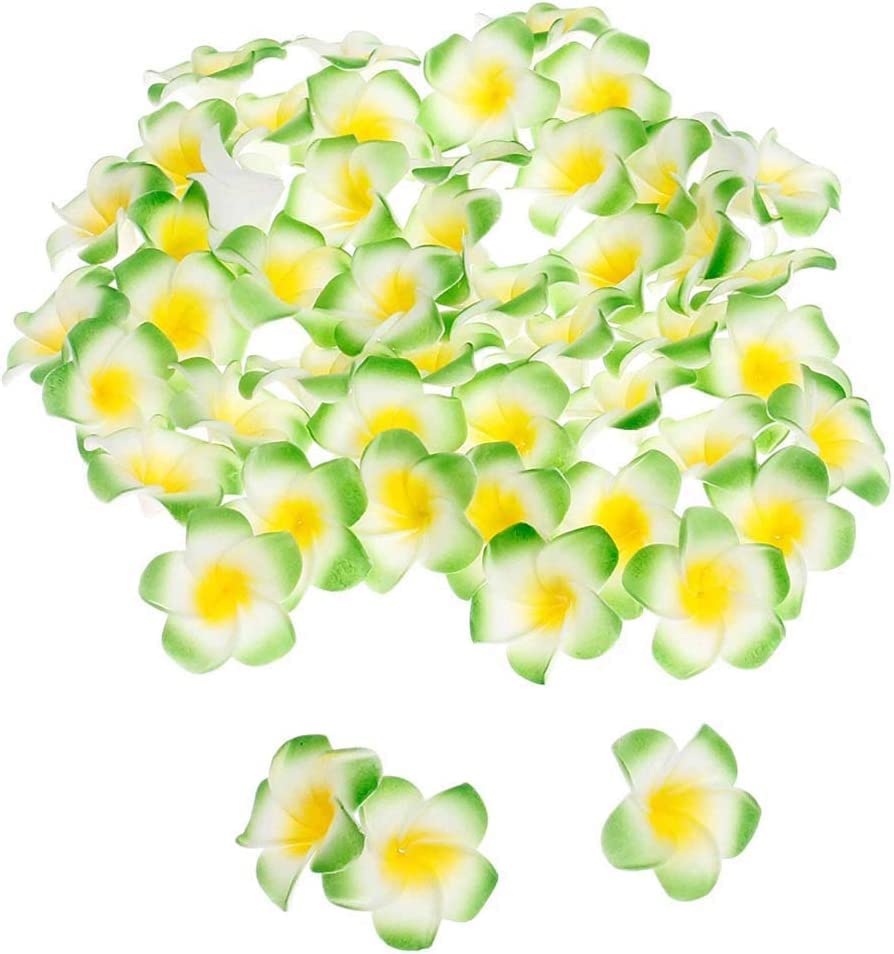 DeLush Designs Delush2.4 inch Artificial Plumier Rubric Hawaiian Flower Petals Hair Hat Wreath Floral Hawaiian Foam Frangipani Flowers for DIY Home Beach Wedding Party Decoration (Green, 12) (B0BF9RVRWC) Amazon Price History, Amazon Price Tracker