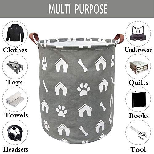 Boohit Storage Baskets,Canvas Fabric Laundry Hamper-Collapsible Storage Bin With Handles,Toy Organizer Bin For Kid's Room,Office,Nursery Hamper, Home Decor (Doghouse) #TOP4