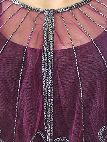 Image of Matelco Women's net Embellished Poncho Purple