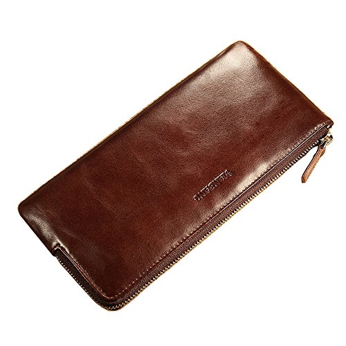 MANBANG Wallets for men Genuine Leather mens Wallet Money Clip Small Wallets for Men Card Holder with removable wrist strap