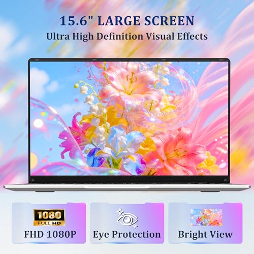 Image of 2026 Laptop, 15.6 inch Laptops Celeron N4000 Processor with 8GB RAM DDR4 256GB SSD, UHD Graphics 600, FHD 1920*1080, 180 Angle Opening Lap Top, BT 4.2, WiFi 5, Win 11 Pro Portable Laptop Computer