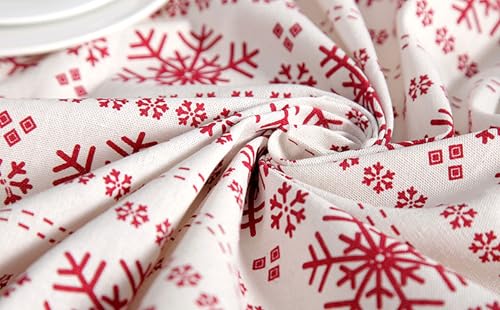 Nappe de table beige rouge en coton polyester chic 140x180cm - 6