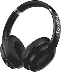 Basike Fone de Ouvido Bluetooth, ANC Cancelamento de Ruído Ativo Headphone Bluetooth 5.3+EDR, Som Surround 3D, Headset com Microfone, Certificação Hi-Pure Audio, 30 horas reprodução, Y6 (Preto)