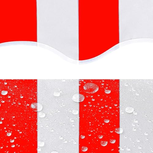 Auvent rétractable 2.5m rouge et blanc sans perçage pour terrasse - 4