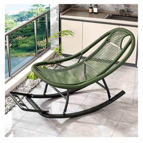 Dsejynxxsilla Mecedora Mecedora de jardín, sillón de ratán para Exteriores, sillón mecedor de Mimbre Relajante para Patio, Piscina, Patio Trasero(Color:4)