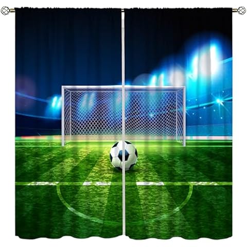 AAVEUP Soccer Theme Curtains for Kids Cover