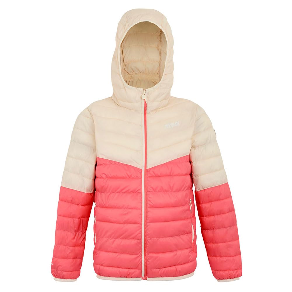 Regatta Kids' Hooded Hillpack III Jacket with premium recycled synthetic down insulation, perfect for walking, outdoor activities & everyday use