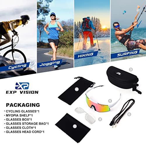 Exp Vision Polarized Cycling Glasses, Uv 400 Sports Sunglasses Biking Goggles Running Hiking Golf Fishing Driving #TOP6