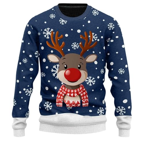 Weihnachtspullover Herren Lustig, Weihnachtspulli Herren mit Elch...