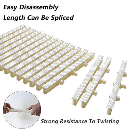 Swimming Pool Drainage Overflow Grate, Flexible UV Resistance ABS Plastic Grate Cover, Shower Sewer Outlet, Driveways Patios Pool Decks Channel Drain Grate,25x100CM-6Pieces - Image 6