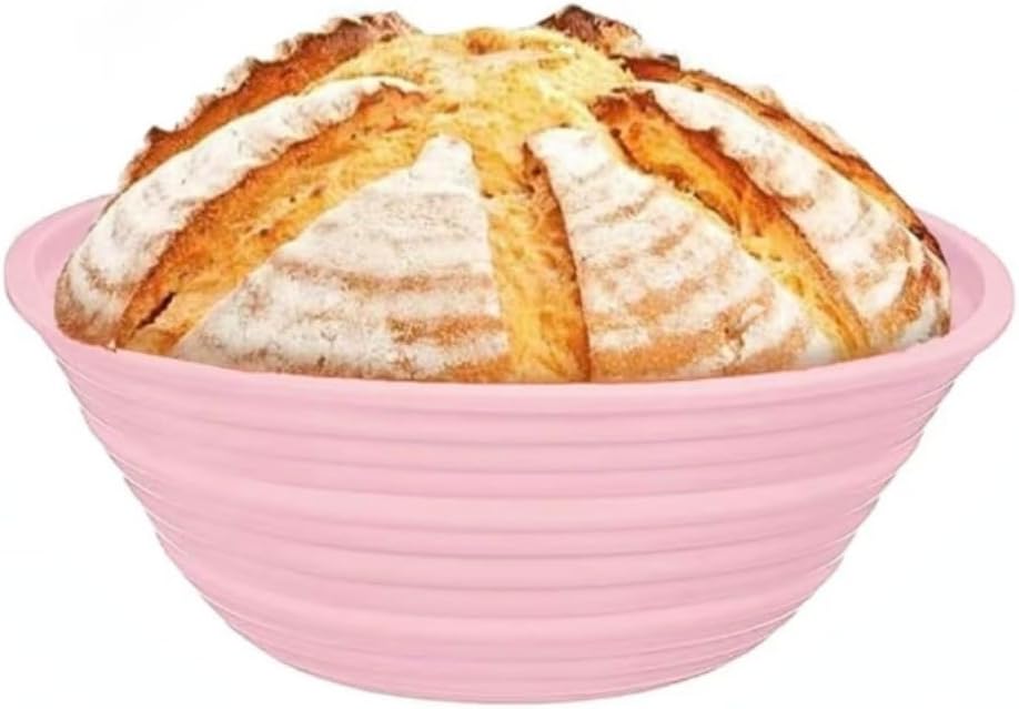 Banneton Bread Proofing Baskets,Silicone Sourdough Bread Baking Supplies, Bread Proofing Baskets for Sourdough, Round&Oval Collapsible Sourdough Baking Basket (Pink+Green(Oval))