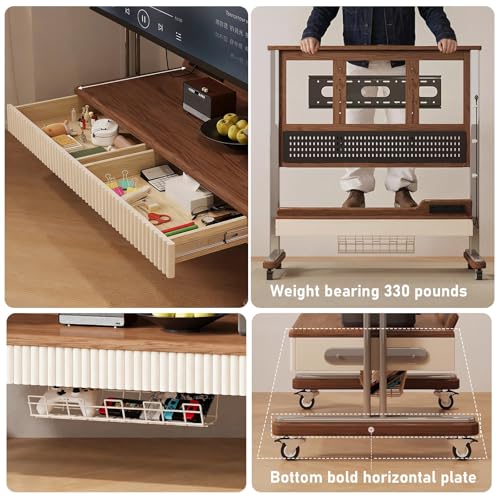 Soporte móvil para TV 40-85 pulgadas con estante y ruedas miniatura 6