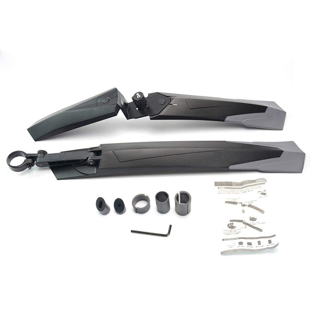 Garde-Boue de vélo, Garde-Boue de vélo électrique, Garde-Boue de Roue Avant/arrière en Fibre de Carbone, Accessoires de Fixation pour VTT, vélo de Route (Noir)