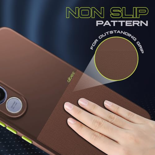 Image of AIBEX Premium Back Cover Case Compatible for Vivo V70 FE 5G | Scratch & Drop Tested Shockproof Matte Texture Case with Soft Microfibre Lining | Slim Fit Cover with Anti-Scratch Finish - Brown