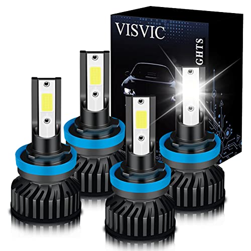 VISVIC Fit For Dodge Grand Caravan (2011-2019) H9+H11 High/Low Beam LED Headlight Bulbs Combo, 20000LM 6500K LED Headlight Conversion Kit, Clearly Night Driving Vision Fast Installation, Pack of 4