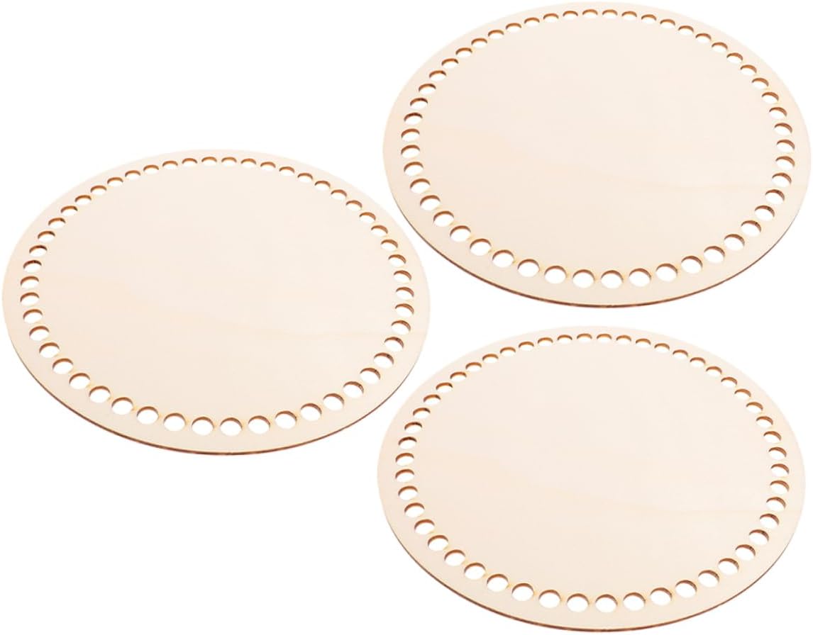 Uonlytech 3pcs Wooden Crochet Bag Bottom Base Mini Frame for Knitting Portable Craft Accessory for Beginners with Predrilled Holes for Stability and Easy Use