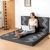 INGEROOM Foldable Mattress Full - Memory Foam 4 inch Trifold Mattress for Camping, with Portable Handle, Non-Slip Folding Floor Bed Sofa for Guest Travel Yoga, Washable Breathable Cover