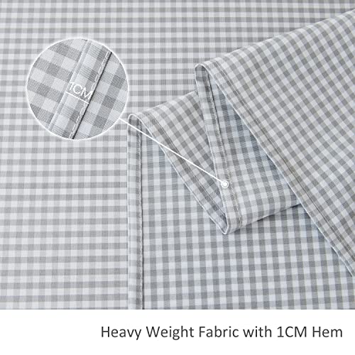 maxmill Checkered Tablecloth Stain Resistant Waterproof and Wrinkle Resistant Washable Heavy Weight Table Cloth Gingham for Dining Room and Outdoor Use, Rectangle 60 x 120 Inch Grey White by maxmill - Image 5