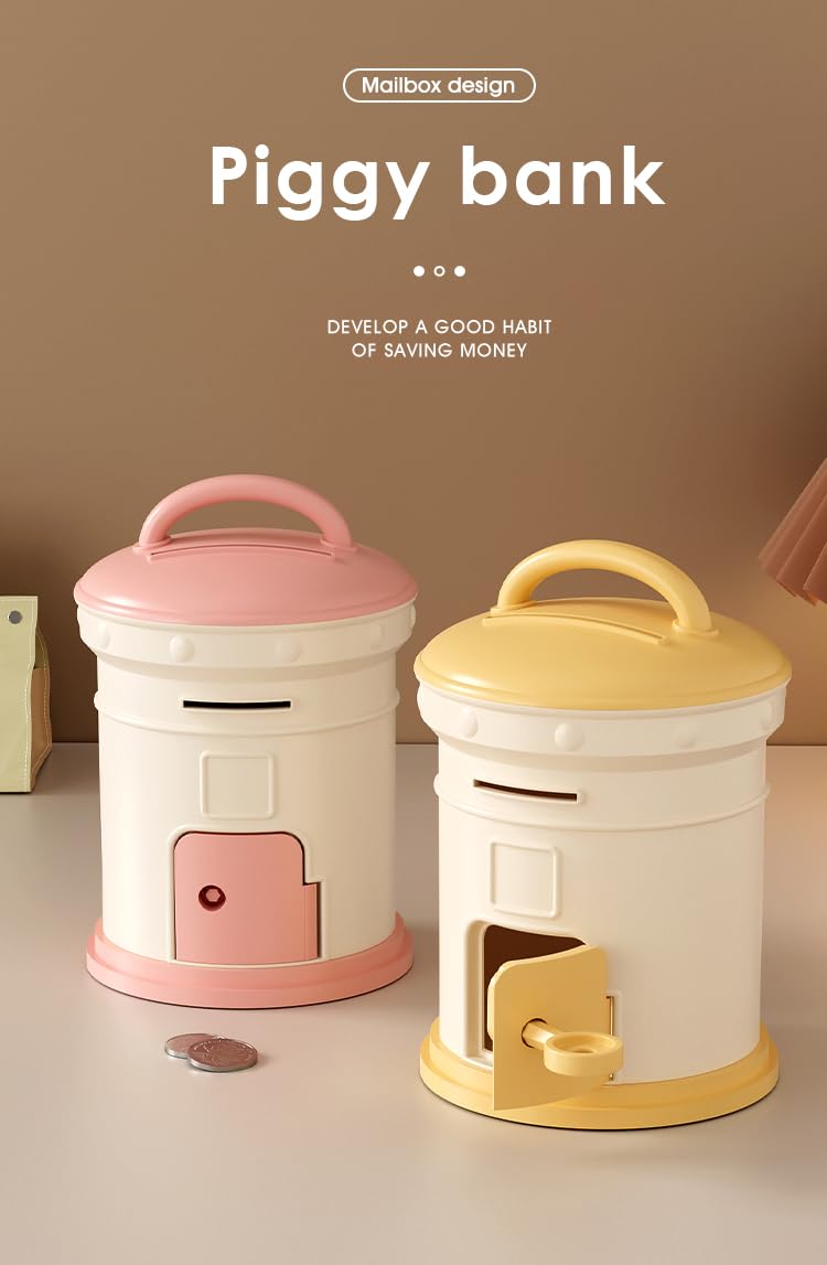 Cortina Piggy Bank - Pink Mailbox Coin Saver -5
