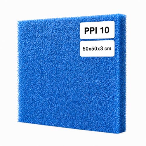 VIALIA Filtermatte Teich & Aquarium, 50x50x3 cm, PPI 10 grob