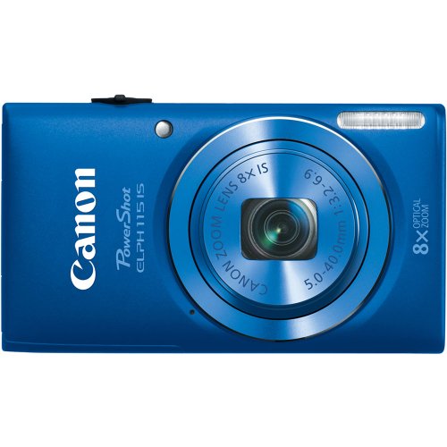 Canon PowerShot ELPH 115 is 16.0 MP Digital Camera with 8X Optical Zoom with a 28mm Wide-Angle Lens and 720p HD Video Recording (Blue) (Renewed)