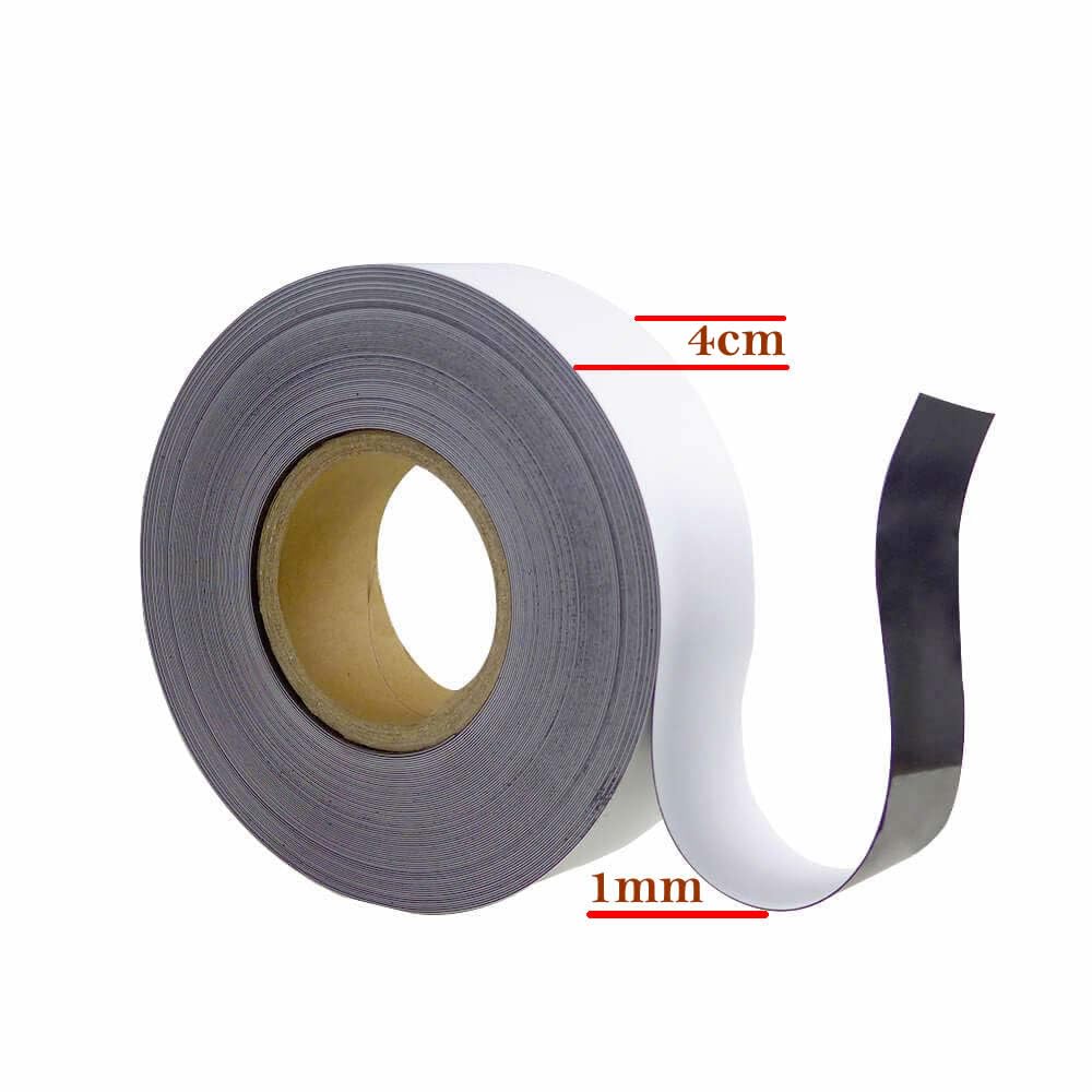 TUKA 30 mm x 40mm x 1mm Taśma magnetyczna wielokrotnego zapisu etykieta/znakowanie/znak, identyfikacja magnesu rolkowego, do tablicy białe metalowe półki. Napisz Czysty Przycinanie, 3x10m Biały
