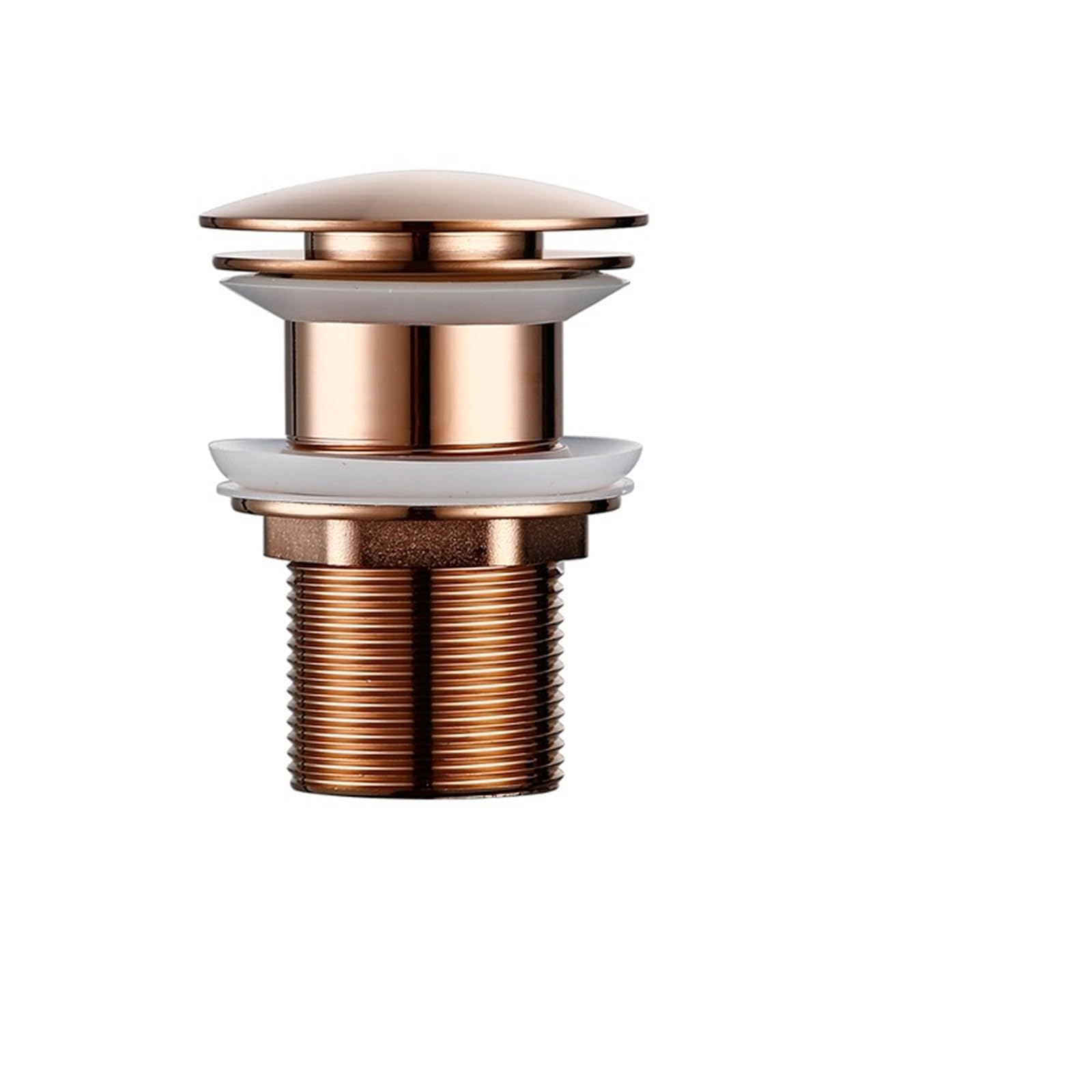 Pop Up Drain Plug Bathroom Bath Pop Up Drain Stopper Rose Gold Polished Anti-Corrosion With OverFlow Hole Basin Sewer(Rose gold-2)