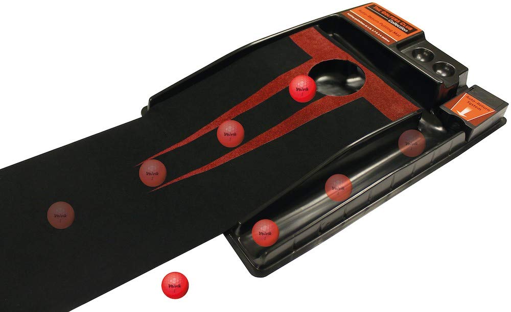 Brand Fusion Deluxe Auto-Return Putting Mat, Automatic Ball Return, Golf Training Aid for Home Office Indoors Outdoors