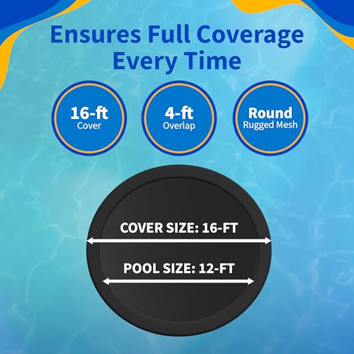 Bâche d'hiver pour piscine hors sol 12 pieds Blue Wave Defender en maille noire robuste
