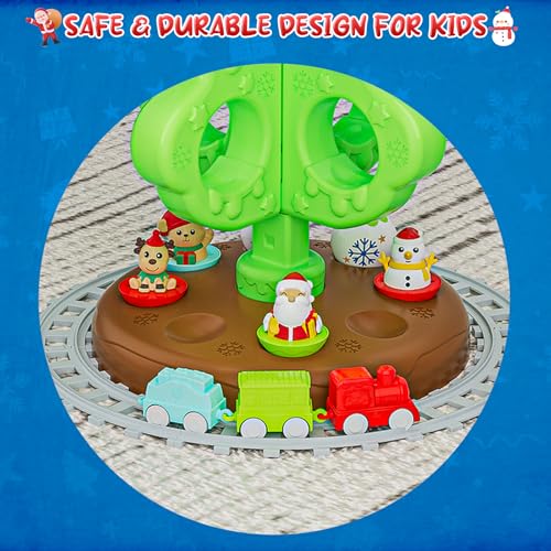 Image of My First Christmas Tree for Toddlers: Kids Christmas Tree Toy Set with DIY Train Set&Tracks,18 Colorful Decorations Sensory Developmental for Little One Xmas Birthday Gifts for Boys & Girls