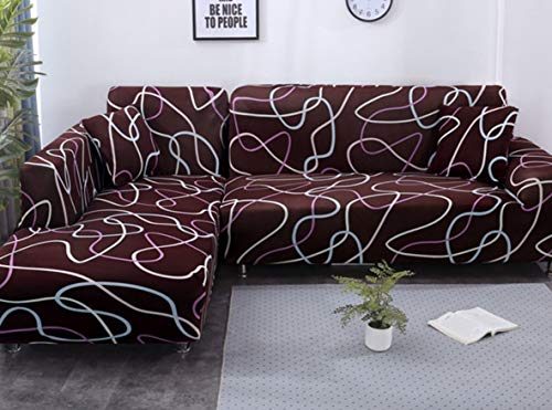 AZZXZONa Funda De Sofá Curva De Color Tejido Elástico Silla Lavable Sofá De Dos Plazas Sofá Sofá Universal Funda Antideslizante Funda De Mueble Antiácaro Protector 2 Plazas: 135-170 Cm