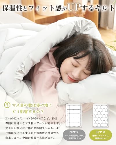 Softime Softime 掛け布団 シングル オールシーズン 体にフィットする かけ布団 ふんわり 柔らかい 洗える 掛けふとん SEK認証 抗菌防臭(150X210cm ホワイト) の商品画像 2