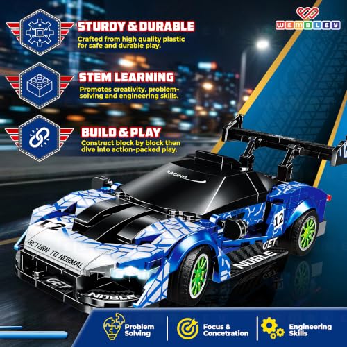 Image of Wembley Block Eight Grid CAR - 314 PCS | STEM Construction Toy with Pull-Back Action | Educational Building Kit | Ideal Gift for Girls & Boys