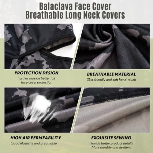 Image of SATINIOR 3 Piece Balaclava Face Cover Sun Protection Neck Cover Summer Balaclava for Men Women Outdoor Sports UV Protector