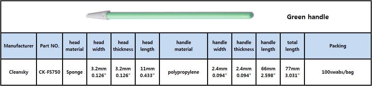 3.0" PCB Board Cleaning Swabs, Cleanroom Lint Free Pointed Foam Tip Swab for Camera, Optical Lens, Electronics, Detailing, Small Hole and Hard-to-Reach Area CK-FS750 (100)