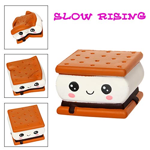 TEEGOMO Chocolate Smores Biscuit Food Kawaii Slow Rising Scented Squishy Toy Stress Relief
