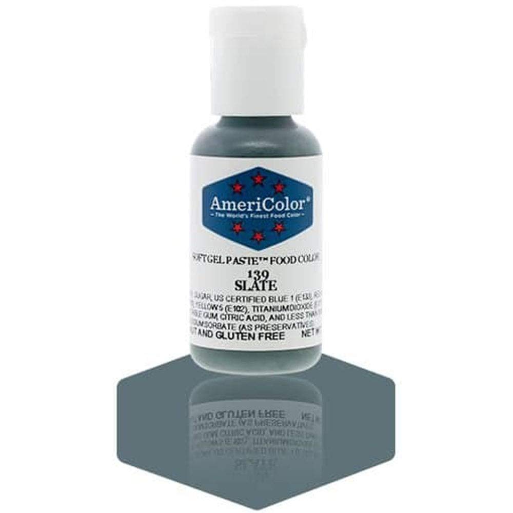 AmeriColor, Slate, 0.75 Ounce Bottle, Soft Gel Paste Food Color