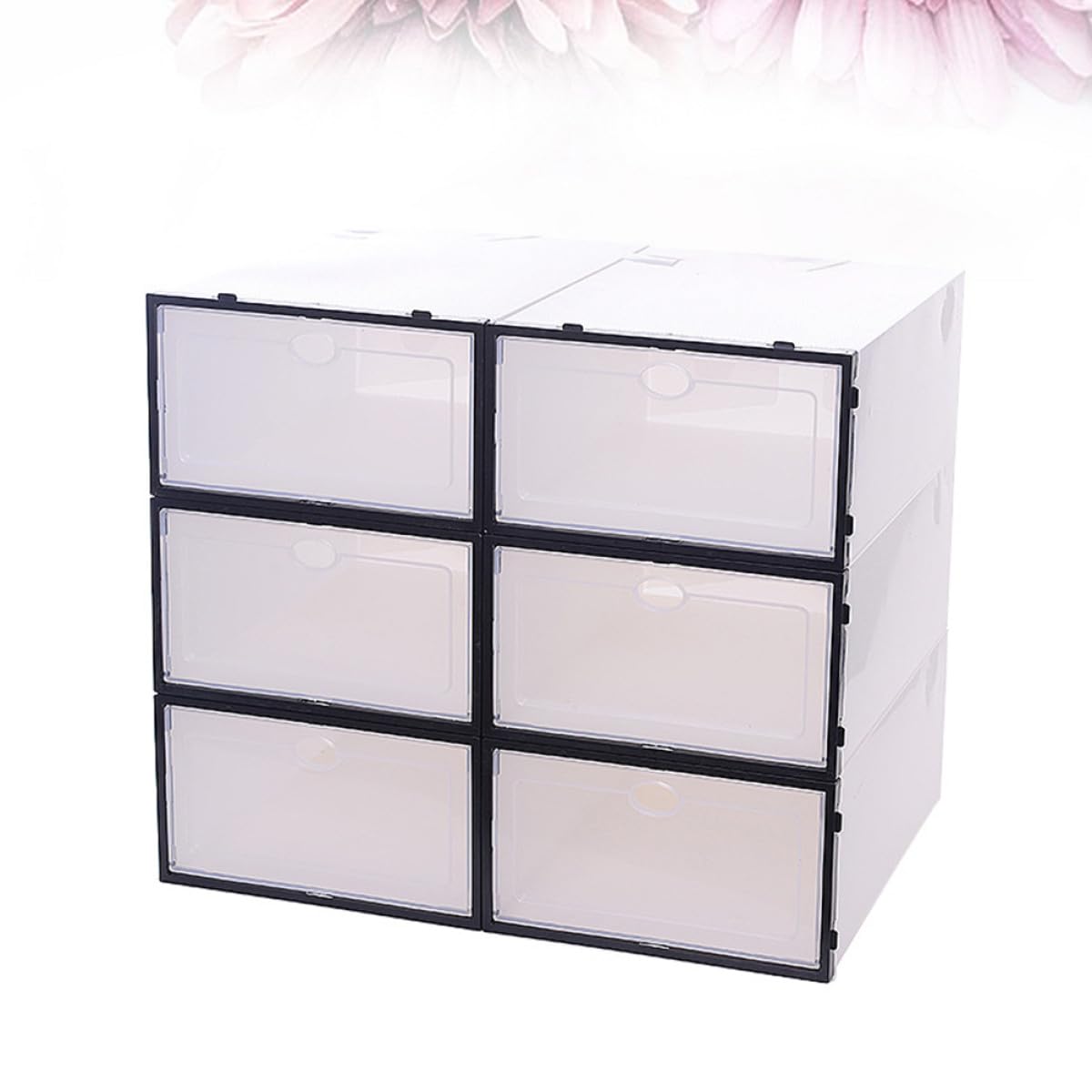 SUPVOX Scatole Porta Scarpe Trasparenti Spesse 6 Pezzi, Organizer Impilabile in Plastica Coperchio, Contenitori per Scarpe Maschili per Armadi, Scaffali e Cassetti, Soluzione Salvaspazio