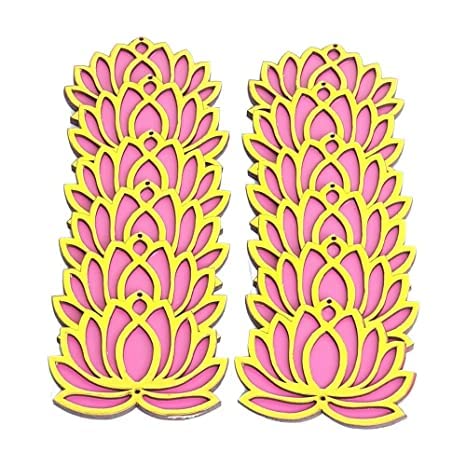Sanvatsar Home White Golden Lotus 4 Inch Set of 12 Wooden Cutout DIY Rangoli Kit | Decorations for Diwali, Dusshera Wedding Rangoli, Pooja, Decorations, Festival Gift (Pink) (B0BFX5TB1B) Amazon Price History, Amazon Price Tracker