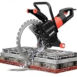 Ring Concrete Cutter Saw, Concrete Saw 20 Inch, 110V Pure Copper Motor with an Intelligent Water Pump for Reinforced Concrete, Ceramic Tiles, Red Brick Walls(110V,Depth of Cut 11.81inch)