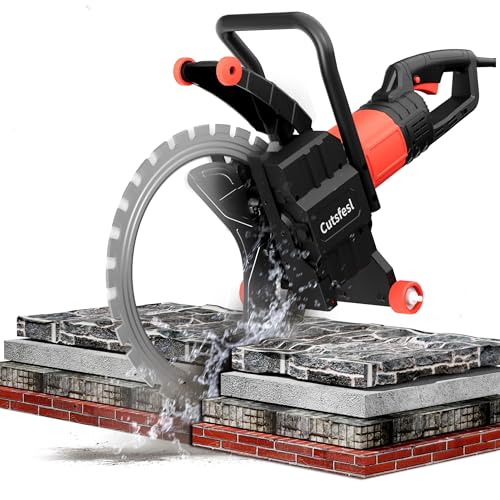 Ring Concrete Cutter Saw, Concrete Saw 20 Inch, 110V Pure Copper Motor with an Intelligent Water Pump for Reinforced Concrete, Ceramic Tiles, Red Brick Walls(110V,Depth of Cut 11.81inch)