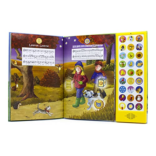 27-Button Soundbuch - Die schönsten Kinderlieder zum Mitsingen - Mit 27 Liedern durch das Jahr Hardcover-Buch mit Noten - Liederbuch: mit 27 bekannten Kinderliedern Pappbilderbuch – Illustriert, 1. Januar 2016 - Image 4