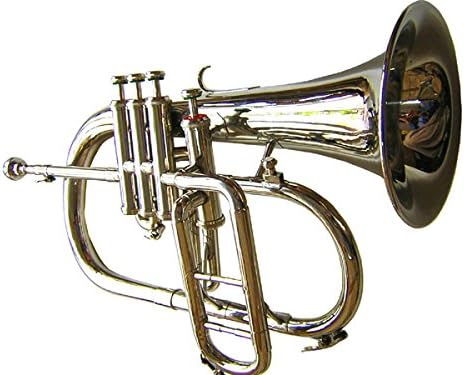 NEW 2015 FLUGELHORN: Bb/F 4-VALVE HEAVY-DUTY CHROME-PLATED SUPERBRASS FLUGEL HORN with DESIGNER HARDCASE