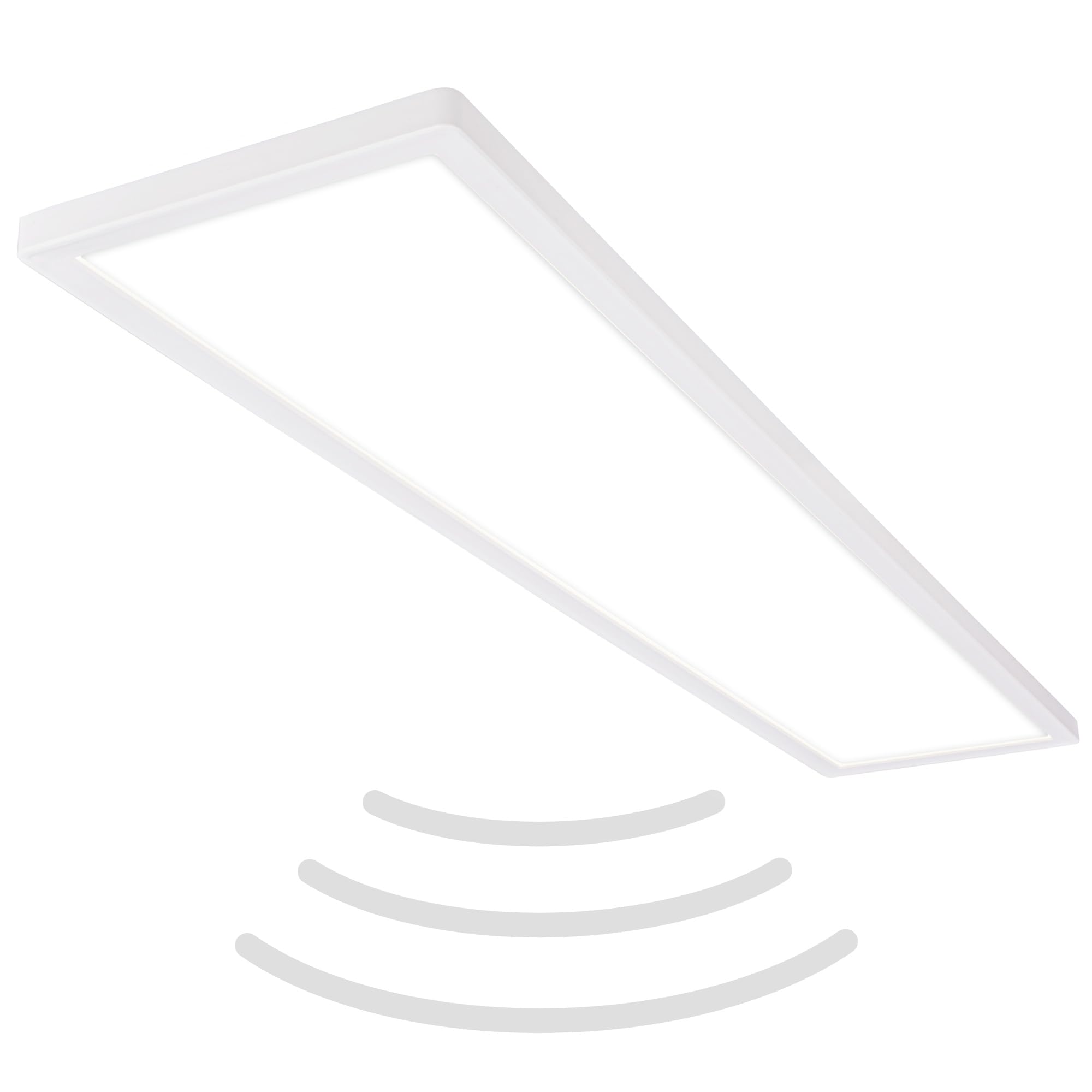 BRILONER - LED Deckenlampe mit Bewegungsmelder, 98x20x3cm, flach, IP44 Spritzwasserschutz, Deckenleuchte, LED Panel, Badlampe, Badezimmerlampe, Küchenlampe, Feuchtraumleuchte, Weiß