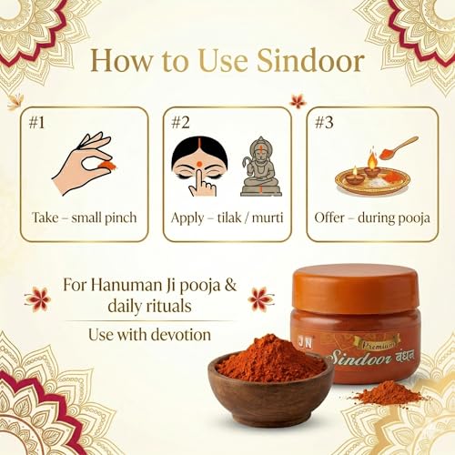 Image of Orange Sindoor Powder for Puja, Hanumanji and Ganesh ji, Pack of 2-100gm Each