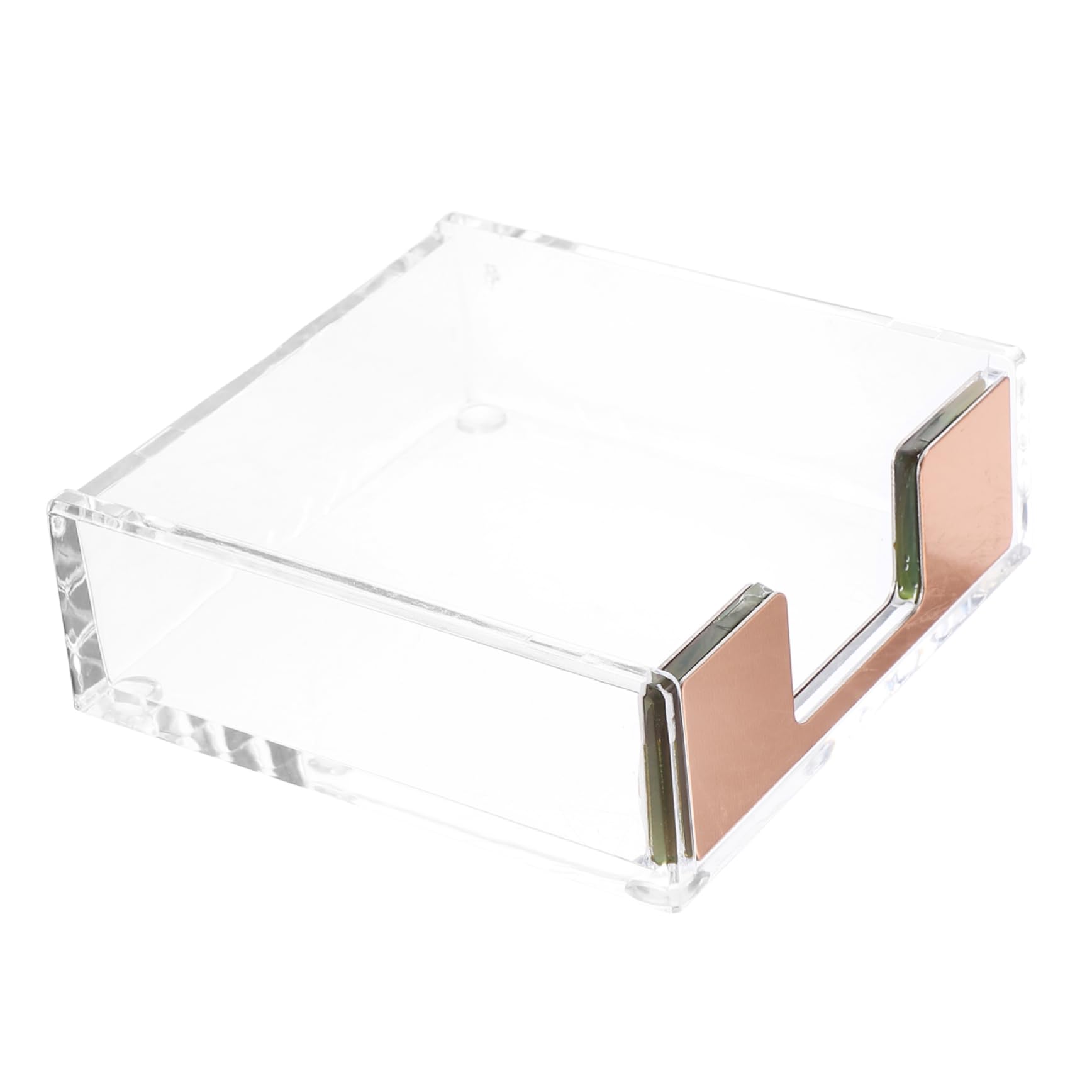 Operitacx 3 Pezzi organiser scrivania organizzatore per scrivania blocco note distributore carta penna chiaro contenitori Titolare del biglietto da visita porta graffette Acrilico Rose Gold
