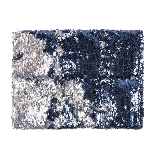Sensory Owl Gewichtskissen Gewichtetes Schoßkissen Beschwertes Kissen Kinder Erwachsene Sensorisch Stressabbau Autismus ADHD Hilfsmittel Pailletten Glasgranulat 30 x 40 cm 2 kg Marineblau Silber