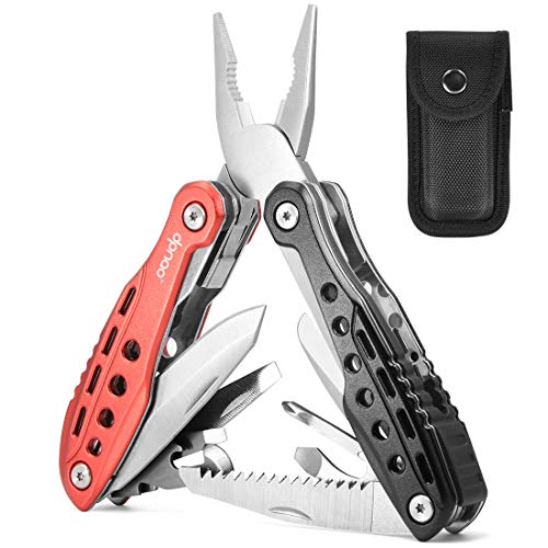 DPNAO Portable Multitool Pliers Folding knife Pocket Tool Bottle Opener Multifunctional Screwdriver Stainless Steel Adjustable Wrench Outdoor Camping Trip Survival Nylon Sheath