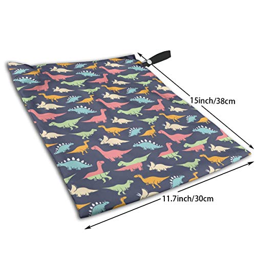 image for FSXDOG Funny Dinosaurs Stylish Waterproof Wet Dry Bags Zipper Diaper P
