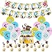 Moana Décoration - YUESEN 30 Pièces Moana Décoration de fête d'anniversaire Ballons Birthday Banner Cake Topper Kit pour Enfants Décoration de Fête d'anniversaire Supplies